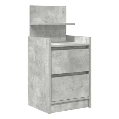 (concrete grey, pcs) vidaXL Bedside Cabinets with Drawers pcs Concrete Grey 38x34x80 cm