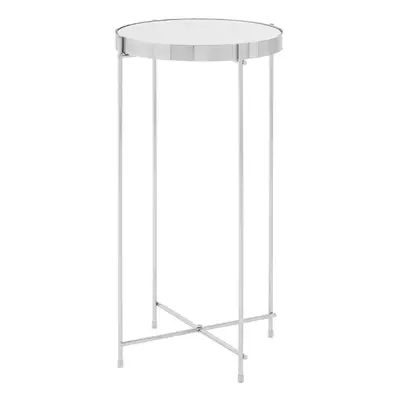 Premier Housewares Allure Silver Mirror Tall Side Table