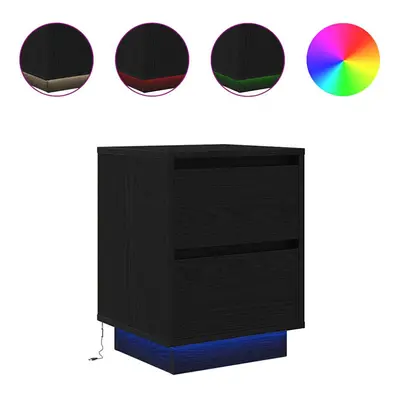 (black, x x cm/ pcs) vidaXL Bedside Cabinets with LED LightsÂ pcs Black 38x34x50 cm bedside tabl