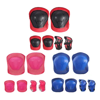 6Pcs/Set Children Skating Bike Protective Gear Sets Knee Elbow Pads Bicycle Skateboard Ice Skati