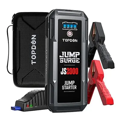 TOPDON JS2000 Car Jump Starter, 2000Amp/16000mAh Portable Car Starter for 8L Gas and 6L Diesel E