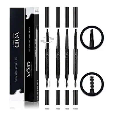 VOID Homme Beard Pencil Filler (Grey, Set of 4) Instant Beard Filler Pen for Thicker Beard, Mens