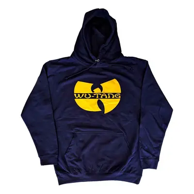 (M, Blue) Wu-Tang Clan Hoodie Band Logo new Official Unisex Navy Blue Pullover