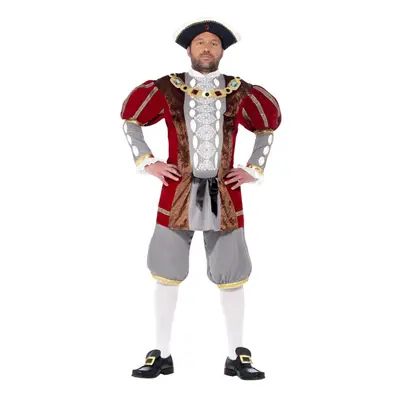 (L, Red) Smiffys Mens Deluxe Henry VIII Costume Set