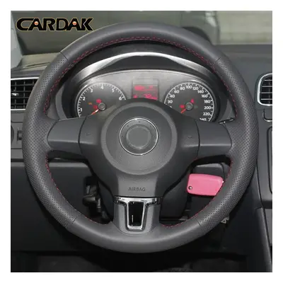 Car accessories Leather Hand-stitched Car Steering Wheel Covers For Volkswagen