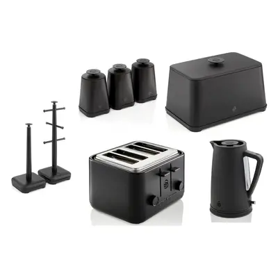 Swan Stealth Kettle Toaster Breadbin Canisters Mug Tree Towel Pole Set