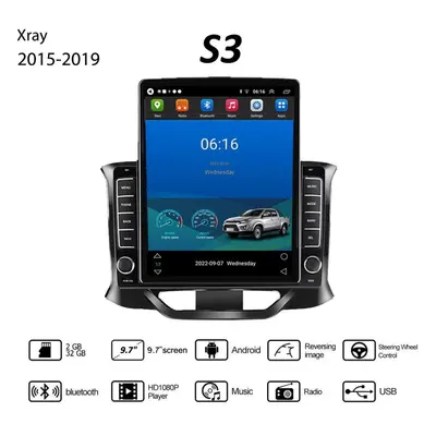 (as the picture) 9.7&apos;&apos; Android Car Radio Carplay For Lada Xray Tesla Vertical Screen A