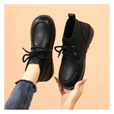 (black, EU:41) Women's Winter Boots Oxfords Boots Flats Desert Boots Leather Student Boots For G