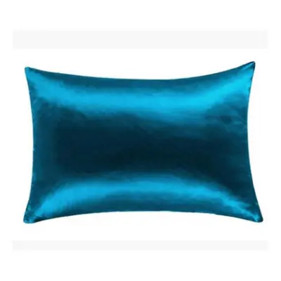 (blue) Nature Mulberry Silk Pillowcase Zipper Pillowcases Pillow Case For Healthy Standard