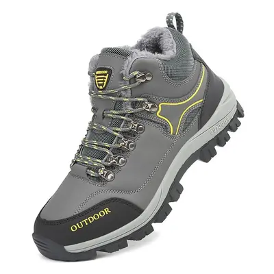 (gray, 40) Winter Cotton Shoes Snow Boots Men Sports Shoes Women Martin Boots Super Warm Hiking 