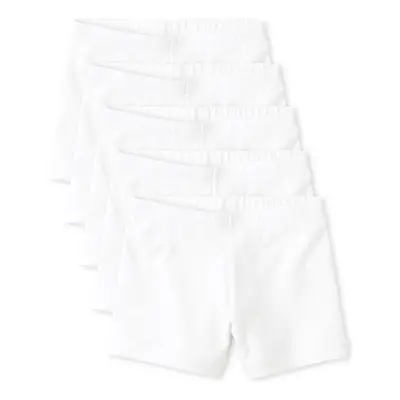 The Children's Place Girls' Pack Basic Cartwheel Short White Small 5/6