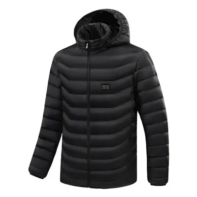 (black, XL) Unisex Electric Heated Jacket Warm Up Heat Pad Cloth Body Warmer Usb Coats M-5xl