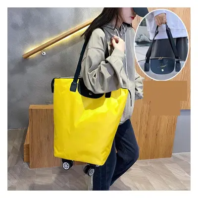 (yellow, 29*19*44cm) Universal Wheel Travel Large Capacity Waterproof One Shoulder Portable Ligh