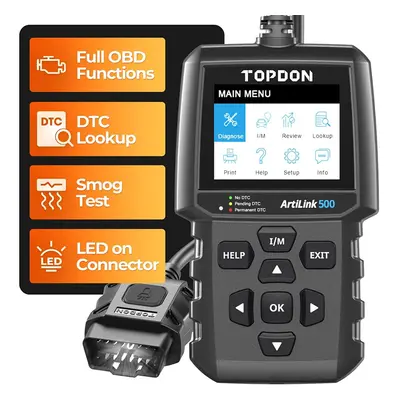 OBD2 Scanner TOPDON AL500 Car Diagnostic Code Reader, Car Check Engine Light CAN with OBD2 Funct