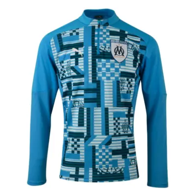 (XL) Marseille Prematch 1/4 Zip Top (Bleu Azur)