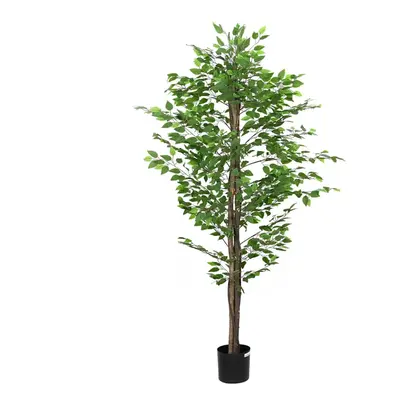 (200 cm) vidaXL Artificial Ficus Plant Leaves cm Green artificial plant