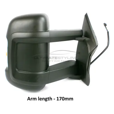 Citroen Relay Van 2006-9/2014 Electric Long Arm Wing Mirror Black Drivers Side