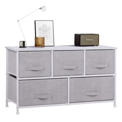 (Grey) Chest of Drawers, Fabric Drawers Storage Unit