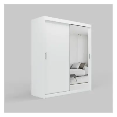 (150cm /+4 drawers, White) ELUKS Modern Sliding Door Wardrobe OVI