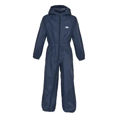 (12/18, Navy Blue) Trespass Babies Rainsuit Waterproof Button