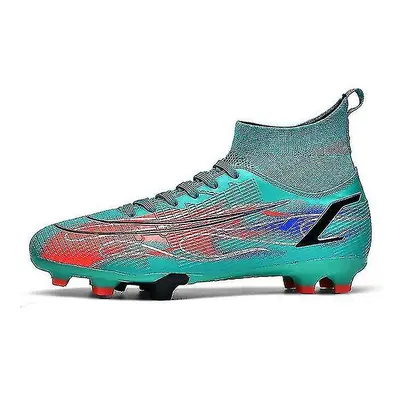 (blue, 39) Cristiano Ronaldo High Ankle Football Shoes Youth Training Shoes Ag Football Shoes