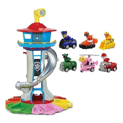 (Oversized Tower Puppy Headquarters Toy With Music Light Patrulla Canina Lookout Toys Set Kid's 