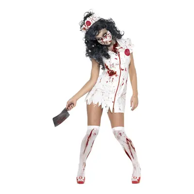 (M, White/Red) Smiffys Womens/Ladies Zombie Nurse Halloween Costume Set