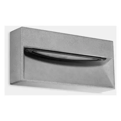 LEDS C4 Arc Outdoor LED Recessed Wall Light Cement, Urban Grey IP65 9W 3000K