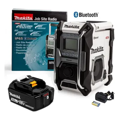 Makita Job Site Bluetooth Radio MR002GZ01 White LXT XGT 18V 40v 5.0Ah Battery