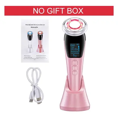 (pink, NO GIFT BOX) Ems Micro Current Face Lifting Facial Massager Sonic Vibration Face Massager