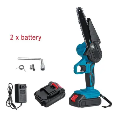 (2 x Batteries) 3000w 6&apos;&apos; Mini Cordless One-hand Electric Chain Saw With 2battery Wood