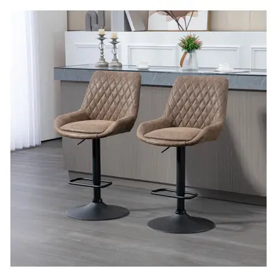 HOMCOM Bar Stools Set of 2, Adjustable Bar Chairs Swivel for Kitchen Coffee