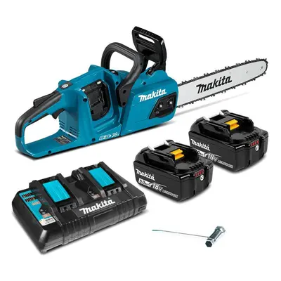 Makita DUC355 Twin 18v / 36v LXT Cordless 35cm 14" Chainsaw Lithium - x5.0