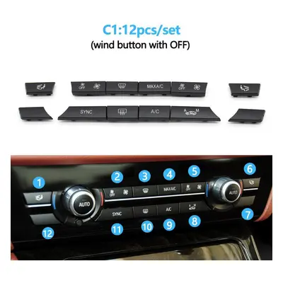 (C1 12pcs set) 11/12/14pcs Dashboard Air Conditioner Ac Button Heater Switch Cover For Bmw 6 Ser