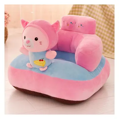 (pink,blue, 55*45*35cm) Baby Chair Learning To Sit Feeding Chair Cover Soft Plush Toy Cartoon Ch