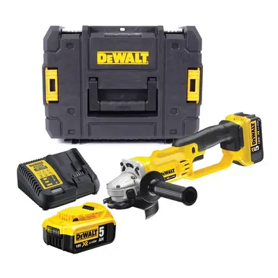 Dewalt DCG412P2 18v XR Cordless Angle Grinder 125mm + x 5ah Battery Tstak Case