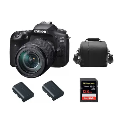 CANON EOS 90D EF-S 18-135mm IS USM+SANDISK 128GB+Bag+LP-E6N * pieces