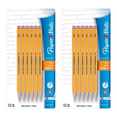 Paper Mate SharpWriter Mechanical Pencils 0.7mm HB #2 Yellow Count