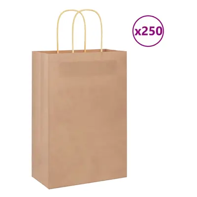 (brown, x x cm) vidaXL Paper Bags pcs with Handles Brown 21x11x36 cm Paper Grocery Bag