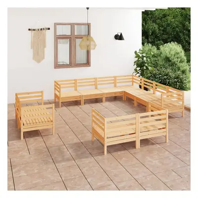 vidaXL Garden Lounge Set Wooden Outdoor Lounge Set Piece Solid Wood Pine