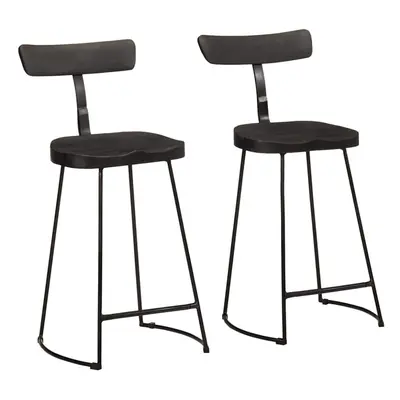 (black, x x cm) vidaXL Gavin Bar Stools Dining Room Chair Seat Stool Solid Mango Wood pcs