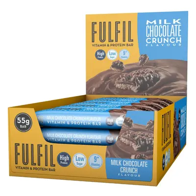 FULFIL Vitamin and Protein Bars (15 x g Bars), Milk Chocolate Crunch Flavour, g High Protein, Vi