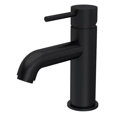 Contemporary Round Mono Basin Mixer Tap & Push Button Waste - Matt Black - Balterley