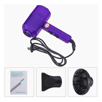 (Purple) 2000w Hair Dryer Household Hair Dryer Negative Ion Hammer Hair Dryer