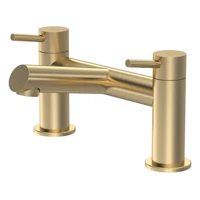 Minimalist Deck Mounted Bath Filler Tap - Brushed Brass - Balterley