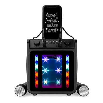 10-Watt Rechargeable Bluetooth Karaoke Machine with Two Microphones, Voice Changing Effects and 