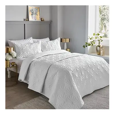 Serene - Cavali - Pinsonic Duvet Cover Set - Super-King Bed Size in White