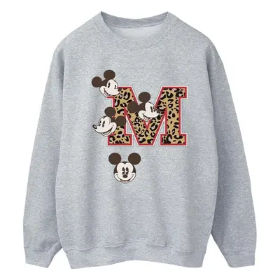 (XL, Sports Grey) Disney Womens/Ladies Mickey Mouse Faces Sweatshirt