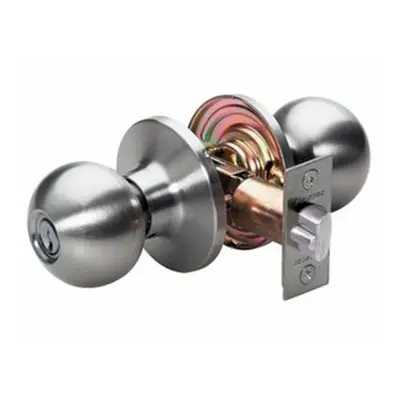 Master Lock BAO0115 Keyed Ball Door Knob with Lock Satin Nickel