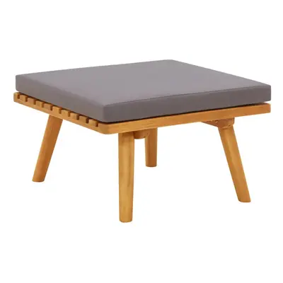 vidaXL Patio Footstool with Cushion 23.6""x23.6""x11.4"" Solid Acacia Wood